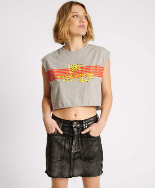 GOTHIC OT STUDDED CROPPED TEE