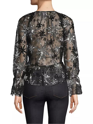 STARDUST SEQUINED SHEER TOP