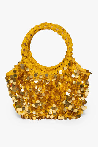 MARLEY BAG CROCHET BIG SEQUINS YELLOW