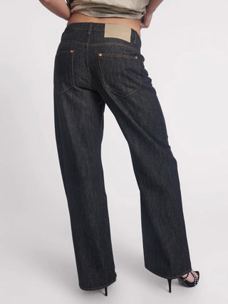 RAW BLACK JACKSONS MID WAIST WIDE LEG DENIM JEANS