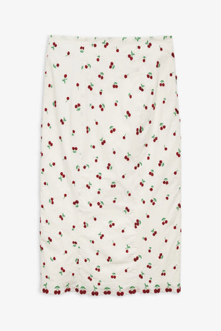 BEADED CHERRIES MIDI SKIRT