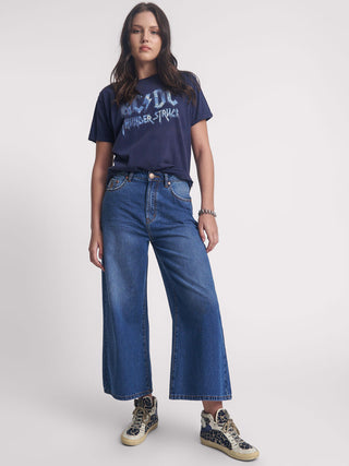 DEEP PACIFICA LOVE MACHINES SUPER WIDE LEG CROPPED JEANS