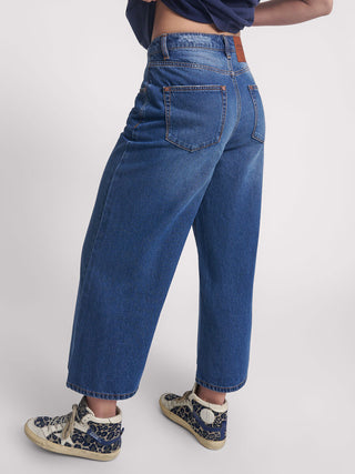 DEEP PACIFICA LOVE MACHINES SUPER WIDE LEG CROPPED JEANS