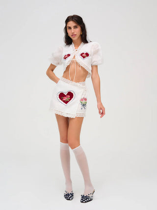 MI AMORE EMBROIDERED TOP