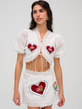 MI AMORE EMBROIDERED TOP