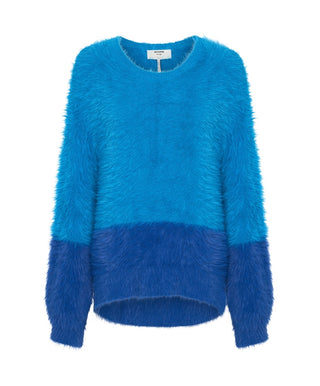 FLUFFY COLOUR BLOCKED SWEATER