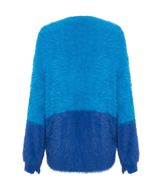 FLUFFY COLOUR BLOCKED SWEATER