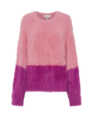 FLUFFY COLOUR BLOCK SWEATER