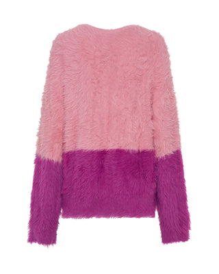 FLUFFY COLOUR BLOCK SWEATER