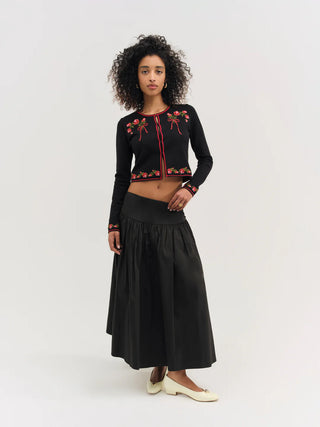 Rose Waltz Embroidered Knit Cardigan