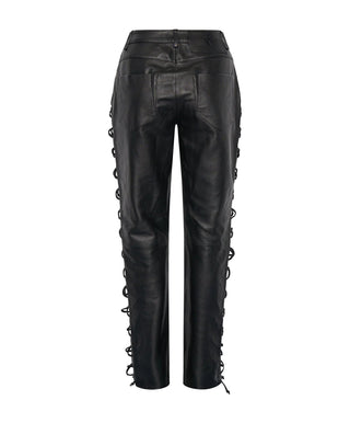 BLACKLIGHT LEATHER LACE UP PANTS