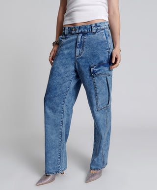 BERLIN BLUE NEW FICTION WIDE LEG CARGO JEANS