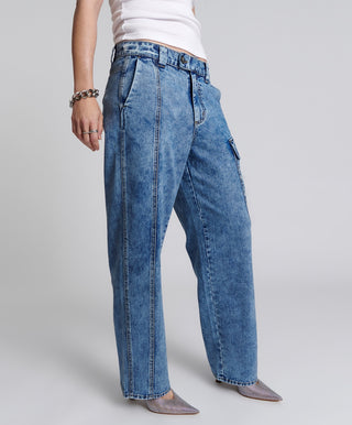 BERLIN BLUE NEW FICTION WIDE LEG CARGO JEANS