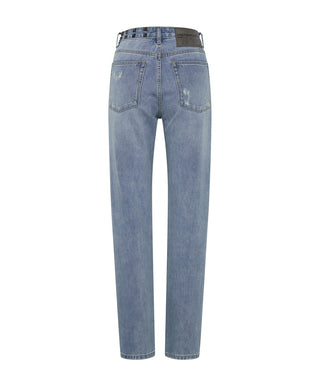 HENDRIXE TRUCKERS MID RISE STRAIGHT LEG JEANS