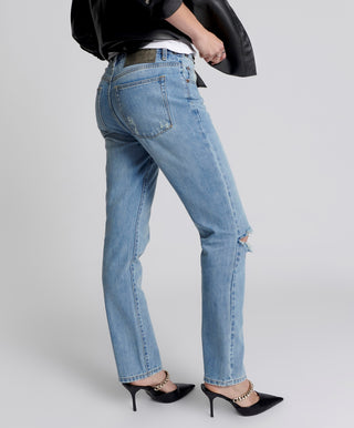 HENDRIXE TRUCKERS MID RISE STRAIGHT LEG JEANS