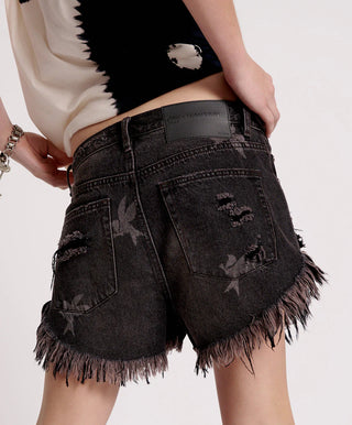 THE BOWER OUTLAWS MID LENGTH DENIM SHORTS