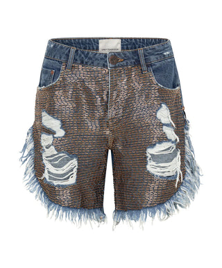 GOLD MINE FRANKIES LONG LENGTH DENIM SHORTS