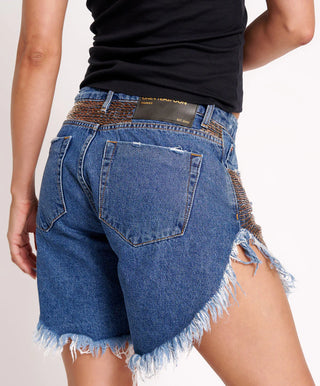 GOLD MINE FRANKIES LONG LENGTH DENIM SHORTS