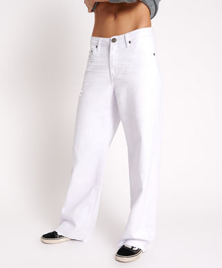 FRESH WHITE JACKSON MID WAIST WIDE LEG JEANS