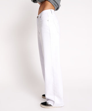 FRESH WHITE JACKSON MID WAIST WIDE LEG JEANS