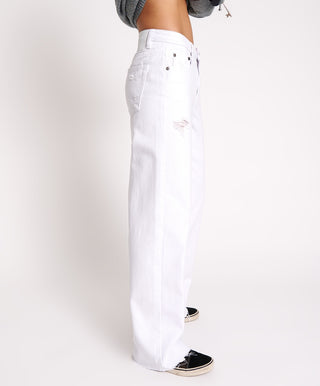 FRESH WHITE JACKSON MID WAIST WIDE LEG JEANS