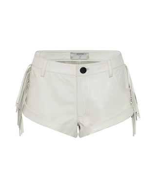 CHAOS WALKING FRINGED LEATHER BANDIT SHORT