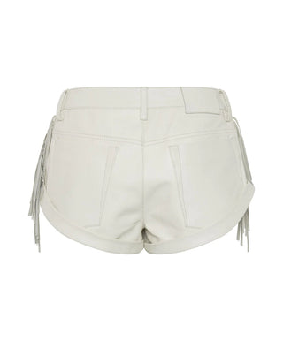 CHAOS WALKING FRINGED LEATHER BANDIT SHORT