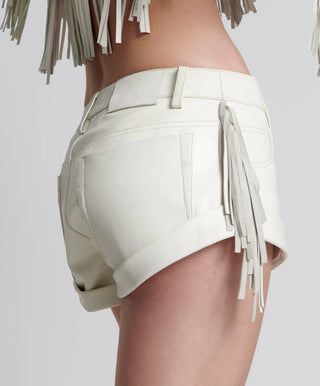 CHAOS WALKING FRINGED LEATHER BANDIT SHORT