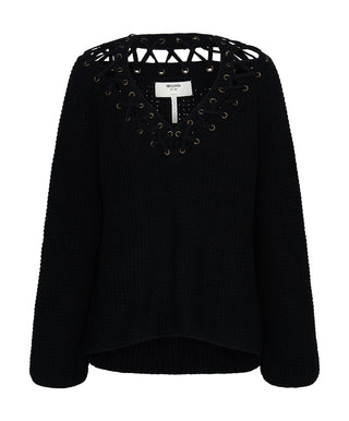 LACED UP KNIT SWEATER