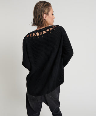 LACED UP KNIT SWEATER