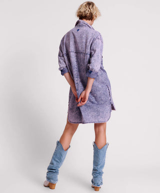 PURPLE RAIN NIXIE DENIM SHIRT DRESS