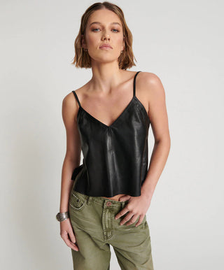 LEATHER CAMI TOP