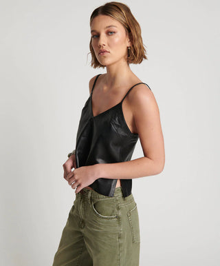 LEATHER CAMI TOP