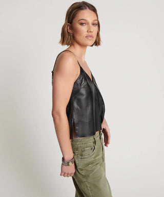 LEATHER CAMI TOP