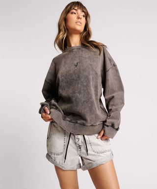 CHARCOAL BOWER BIRD RETRO SWEATER