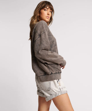 CHARCOAL BOWER BIRD RETRO SWEATER