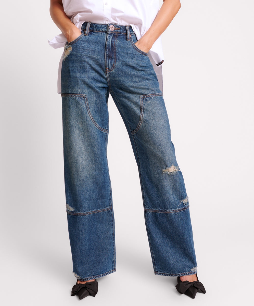 Berlin Blue New Fiction Wide Leg Cargo Jeans