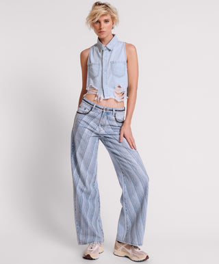 BLUE GALAXY JACKSON MID WAIST WIDE LEG JEANS