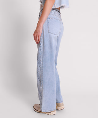 BLUE GALAXY JACKSON MID WAIST WIDE LEG JEANS