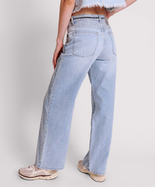 BLUE GALAXY JACKSON MID WAIST WIDE LEG JEANS