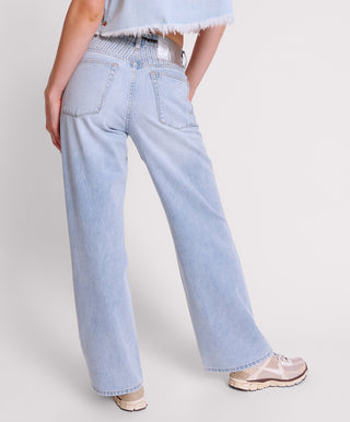 BLUE GALAXY JACKSON MID WAIST WIDE LEG JEANS