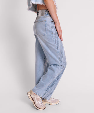 BLUE GALAXY JACKSON MID WAIST WIDE LEG JEANS