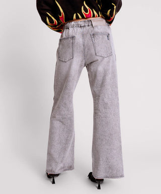 SLATE ACID ROADHOUSE WIDE LEG DRAWSTRING JEANS