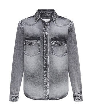 SLATE ACID STUDDED DENIM SHIRT