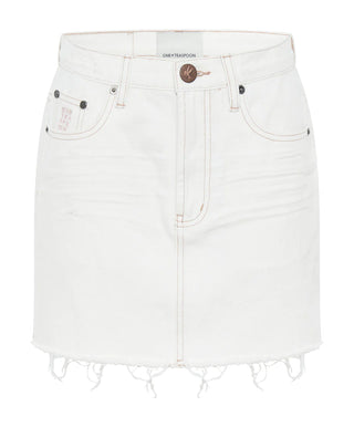 PEARL 2020 MINI HIGH WAIST DENIM SKIRT