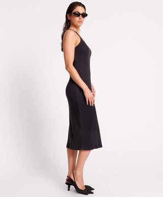 WASHED BLACK ONE TEASPOON RIB SINGLET DRESS