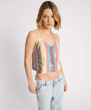 HAND SEQUIN IBIZA LUXE PARTY CAMI TOP