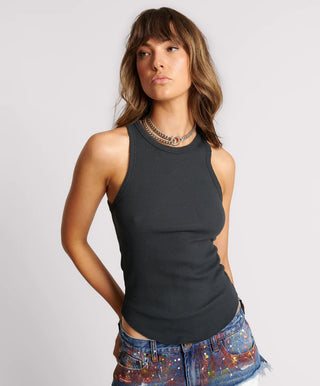 DISTRESSED RAMONE RIB TANK