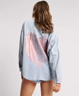 RED DEVIL HEART DARIA DENIM SHIRT