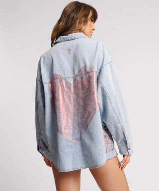 RED DEVIL HEART DARIA DENIM SHIRT